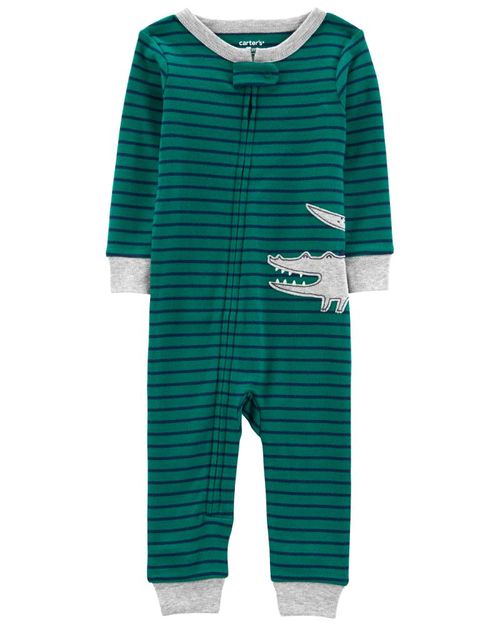 Pijama De Algodón De 1 Pieza Con Estampado De Cocodrilo Carter's