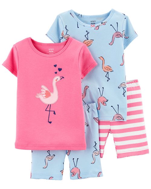 Pijama De 4 Piezas Con Estampado De Flamingo Carter's