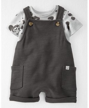 Conjunto De 2 Prendas Con Overol De Short De Hilo Flameado Orgánico Carter's Little Planet