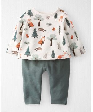 Conjunto De 2 Piezas Con Estampado Animales Del Bosque Algodón Orgánico Carter's Little Planet