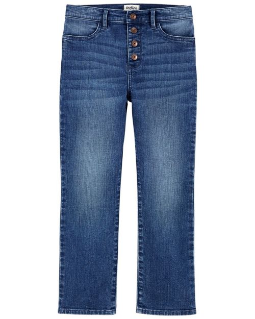 Jeans Rectos De Tiro Alto Con Botones Frontales Oshkosh B'Gosh