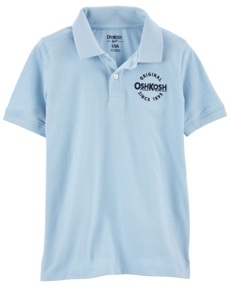 Playera azul tipo discount polo