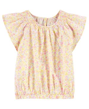Blusa De Popelina De Flores Carter's