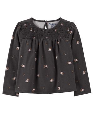 Blusa Corrugada Con Estampado De Flores Oshkosh B'Gosh