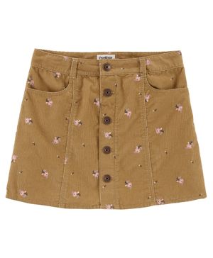 Falda De Pana Con Botón Y Estampado De Flores Oshkosh B'Gosh