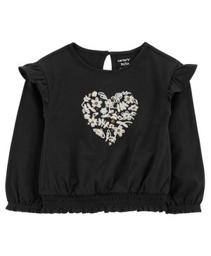 Playera De Punto Con Estampado De Corazón Carter's