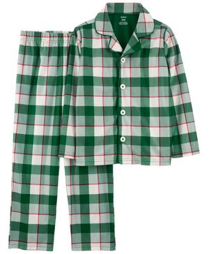 Pijama Estilo Abrigo A Cuadros De 2 Piezas Carter's