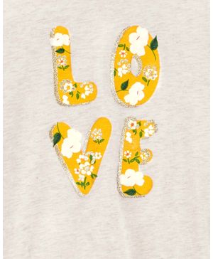 Conjunto De 2 Piezas De Top "Love" Marfil Y Pantalón Floral Carter's