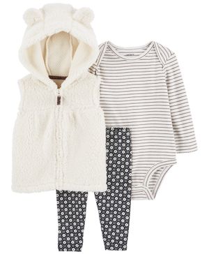 Conjunto De 3 Piezas De Sherpa Con Chaleco Carter's