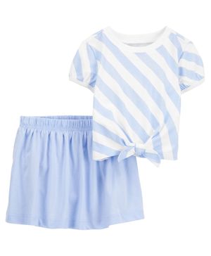 Conjunto De 2 Piezas De Top Y Falda A Rayas Carter's