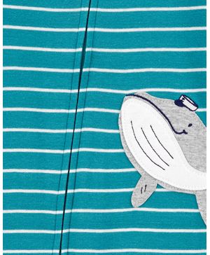 Mameluco A Rayas Con Calcetines, Figura De Ballena Carter's