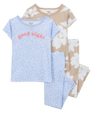 Pijama De 4 Piezas De Algodón Floral Carter's