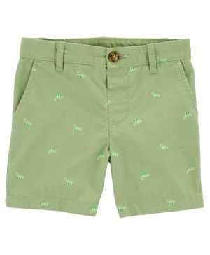 Shorts Chinos Elásticos Con Estampado Camaleón Carter's