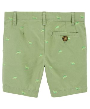Shorts Chinos Elásticos Con Estampado Camaleón Carter's