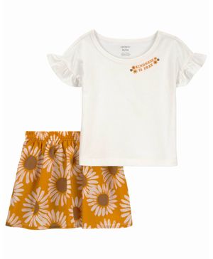 Conjunto De 2 Piezas De Playera Y Falda Pantalón Florales Carter's