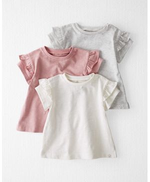 Paquete De 3 Camisetas Con Olanes De Algodón Orgánico Carter's Little Planet