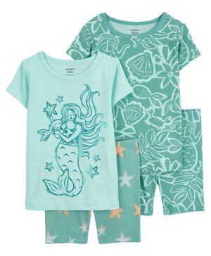 Pijama De 4 Piezas De Sirena Carter's