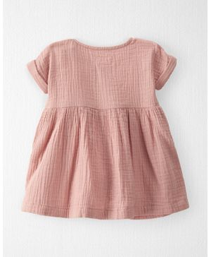 Vestido De Gasa De Algodón Orgánico En Rosa Carter's Little Planet