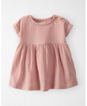 Vestido De Gasa De Algodón Orgánico En Rosa Carter's Little Planet