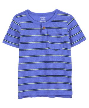 Playera Jersey Henley A Rayas Carter's