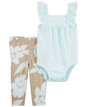 Conjunto De 2 Piezas De Pantalón Y Pañalero De Ojales Carter's