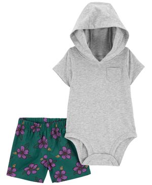 Conjunto De 2 Piezas Con Pañalero Y Short Floral Carter's