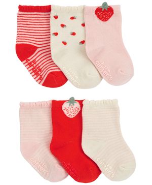 Paquete De 6 Pares De Calcetas De Fresas Carter's