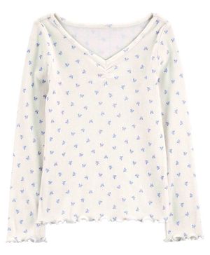 Blusa Acanalada Con Estampado De Mariposas Oshkosh B'Gosh
