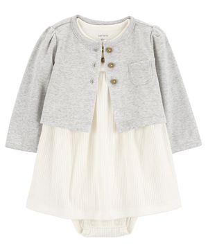 Conjunto De 2 Piezas Vestido Con Cubre Pañal Y Cárdigan Carter's