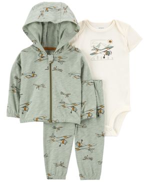 Conjunto De 3 Piezas Con Chamarra De Estampado De Avion Carter's