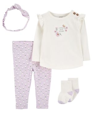 Conjunto De 4 Piezas Con Estampado De Flores Carter's