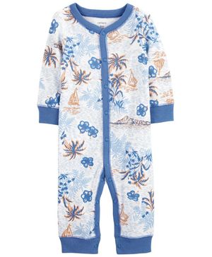 Pijama De Algodón De 1 Pieza Con Estampado Tropical, 100% Ajuste Ceñido Carter's