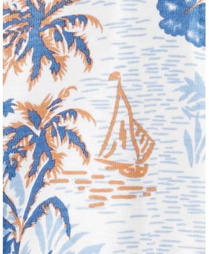 Pijama De Algodón De 1 Pieza Con Estampado Tropical, 100% Ajuste Ceñido Carter's