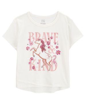Blusa Con Ilustración De Caballo Y Eslogan Brave & Kind Carter's