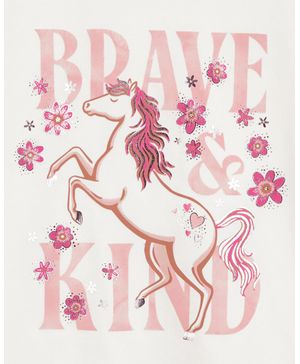 Blusa Con Ilustración De Caballo Y Eslogan Brave & Kind Carter's