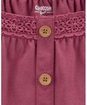 Blusa De Tejido De Gancho Con Botones Al Frente Y Olanes Oshkosh B'Gosh