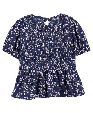 Blusa Tipo Peplum De Pana Con Olanes Estampado Floral Carter's