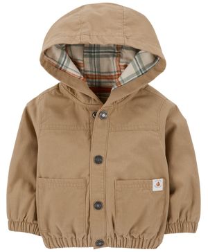 Chamarra De Lona Snap-On Con Capucha Carter's