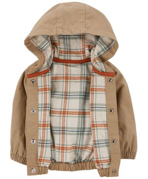 Chamarra De Lona Snap-On Con Capucha Carter's