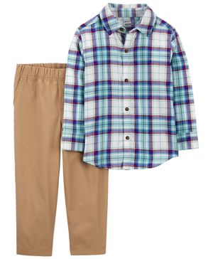 Conjunto De 2 Piezas Camisa Con Botones Y Pantalón De Lona Carter's