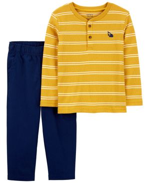 Conjunto De 2 Piezas Con Camiseta A Rayas Y Pantalón De Lona Carter's