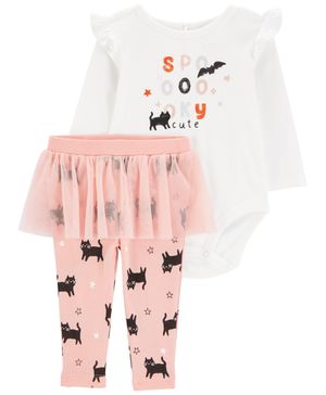 Conjunto De 2 Piezas Con Pañalero Y Tutú De Halloween Carter's