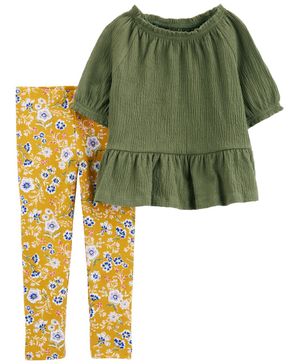 Conjunto De 2 Piezas De Playera Y Legging Con Estampado Floral Carter's
