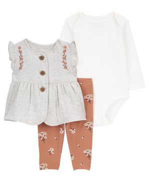 Conjunto De 3 Piezas Con Chaleco Acolchado De Doble Punto Carter's