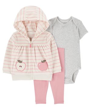Conjunto De 3 Piezas Con Suéter Y Estampado De Mazanas Carter's