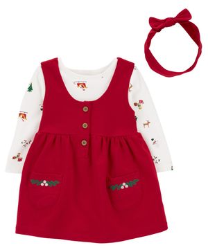 Conjunto De 3 Vestidos Rojos Navideños Carter's