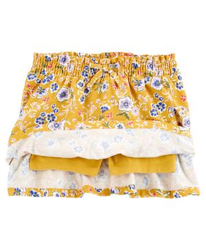 Falda Short Estampado Floral Color Amarilla Carter's