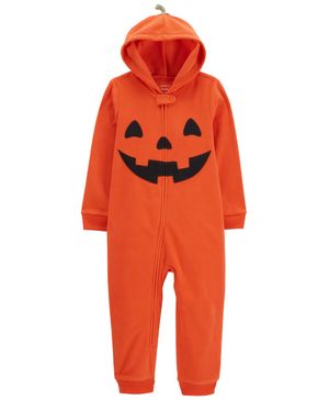 Mameluco Para Halloween Con Capucha Estampado De Calabaza Carter's