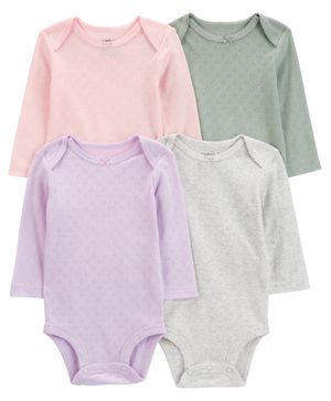 Paquete De 4 Pañaleros Manga Larga De Pointelle Carter's