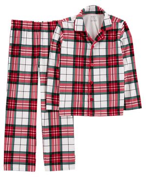 Pijama De 2 Piezas De Tela Polar Estilo Abrigo A Cuadros Carter's